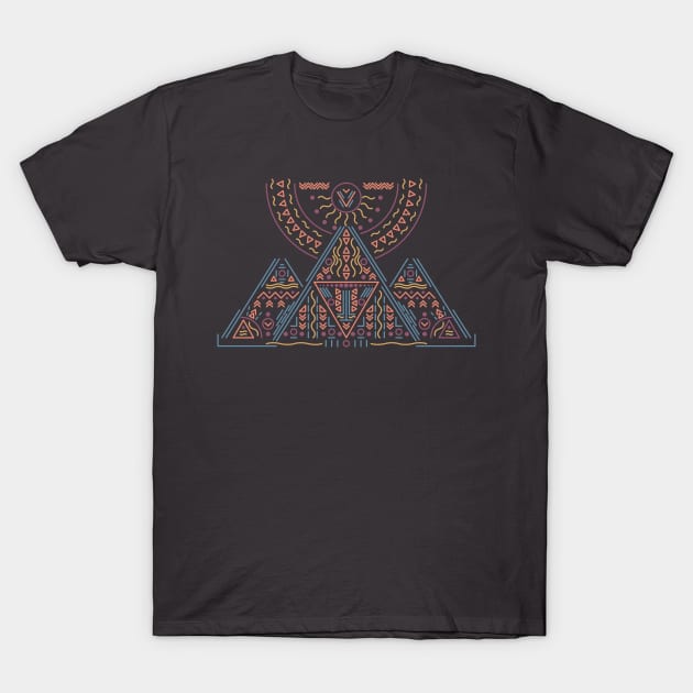 Boho Mountains Lines and Shapes T-Shirt by JDP Designs